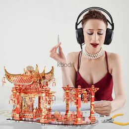 Craft Tools Piececool 3D Puzzles for Adults Begonia Red Theatre Chinese Traditional Building Model Kits Challenge Difficult Brain Teaser 3 YQ240119