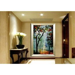 Paintings 100 Pure Hand Painted Modern Living Room Study Walkway Home Decoration Art Oil Painting Thick Color Canvas Knife Drop Deli Dhhex