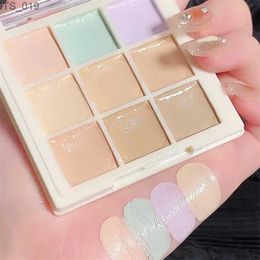 Concealer 9Color Concealer Palette Full Coverage Concealer Cream Waterproof Covers Acne Mark Dark Circles Brighten Face Base Korean Makeup