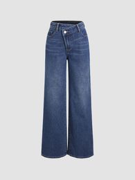 Women's Jeans American Retro For Women Streetwear High Street Baggy HIP HOP Wide Leg Pants Y2k Official Store Straight Trouse