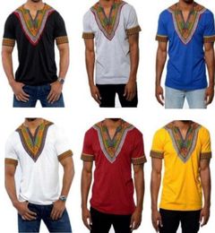 2020 Mens African Clothing Dashiki Style Cotton Printing Tops Man T Shirt15727646