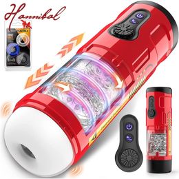 Hannibal Automatic Male Masturbators Cup Rotating Thrusting Vibrating Adult Toy Male Vibrating Electric Cup Male Sex Toys 240118