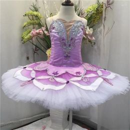 Stage Wear Professional High Quality Custom Size Women Girls Competition Performance Purple Ballet Tutu