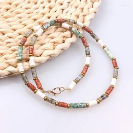 Choker Gold Color Bead Handmade Natural Stone Necklaces For Girls Women Jewelry