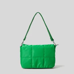 Evening Bags Fashion Qulited Padded Women Shoulder Designer Pillow Down Cotton Crossbody Messenger Bag Casual Nylon Big Flap Purse 2024