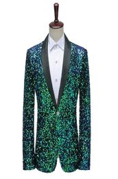 Men Tuxedo Jackets Sequins Fashion Slim Fit Blazers Bar Nightclub Ball Costume Stage Performance Host Singer Dancer Party Prom Men1829640