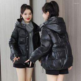 Women's Trench Coats Woman Coat Thick Padding Quilted Padded Duck Down Pink Cropped Short Green Jackets For Women Hoodie Y2k Fashion Winter