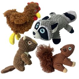 Pet Plush Toys Amazon Cat Dog Toys Boredom Reliever Bite Resistant Teething Lifelike Raccoon Squirrel Beaver Rooster Puppy Chew Toys Pet Supplies