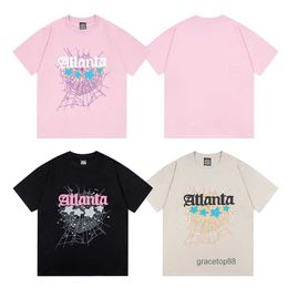 Spider Web Men's T-shirt Designer Sp5der Women's t Shirts Fashion 55555 Short Sleeves Star Same Star Print Pink Spring/summer Jojg