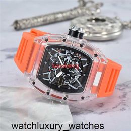 Richardmill Watch Designer Watches 2024 Transparent Bottom Style Diamond Watch Top Watch Women's Quartz Automatic Watch Dz Male Clock Law T4PH