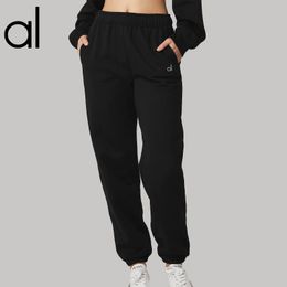 Al Yoga Pants Accol Sweatpants Plush Heavy Weight Casual Sport Pants Relaxed-fit Solstice Lantern Pants with Drawstring Women Weekend Jogger Trousers Silver 3D