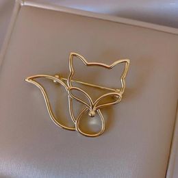 Brooches Gold Colour Hollow Brooch High-end Suit Pins Korean Style Corsage For Women Fashion Clothing Accessories Jewellery