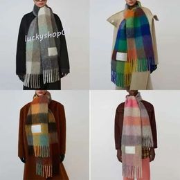 Scarves designer scarf 2024 fashion Europe latest autumn and winter multi Colour thickened Plaid women's scarf with extended Plaid shawl couple warm scarf