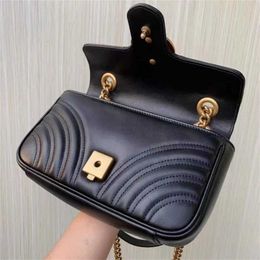 Number 5821 Double Home Love Chain Bag Mini Wine God Genuine Leather Saddle One Shoulder Women'scode