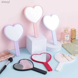 2PCS Mirrors Cherry Heart Handle Mirror Hand in Hand with A Mirror To Carry Around Cute Little Mirror for Girls Dressing Mirror Makeup Mirror