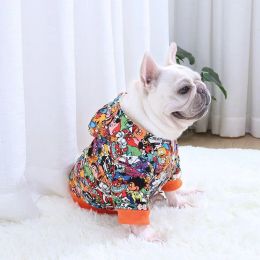 Dog Apparel Cute Cartoon Winter Warm Dog Clothes Cotton Hoodies Clothes for Small Medium Dogs Costumes Knitted Coat For French Bulldog ZZ