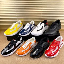 Men Americas Cup Xl Sneakers Designer Shoes Luxury Flat Trainer Patent Leather Runner Shoe Nylon Black Mesh Lace up Trainer Men Rubber Sole Fabric Outdoor Sneaker