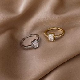 Band Rings 2022 Korean New Exquisite Square RFashion Temperament Simple Versatile Open RElegant Women's Jewellery J240119