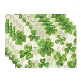 Table Mats Shamrock-St. Patrick's Day Placemats Set Of 4 For Kitchen Dining Party Decor Holiday 12x18 Inch