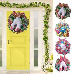 Decorative Flowers Easter Thief BuShape Ornaments Wreath With Cross Garland Home Decor Spring Wedding Storage Cartoon