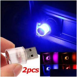 Car Badges Usb Ambient Light Mini Led Decorative Atmosphere Lamps For Interior Environment Computer Portable Plug Play Drop Delivery A Dhlix