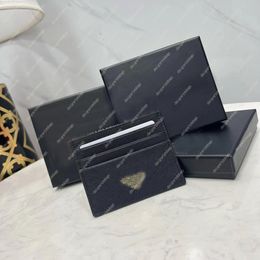 Designer Card Holder Wallet Luxury Black id Credit Card Holder Women's Mini Wallet Triangle Brand Fashion Leather Canvas Men's Designer Solid color Double sided