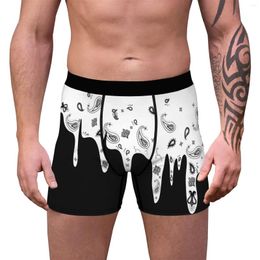 Underpants Men'S Shorts Mid Waist Cartoon Pattern Printing Boxing Underwear Breathable Nude Feeling Underpant For Man Ropa Hombre