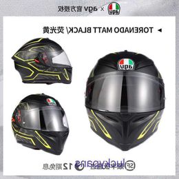 Helmet New K5S Motorcycle AGV Men's Full and Women's Four Seasons Safety Autumn Winter Anti fog Double Lens Racing FCBJ