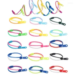 Party Favour 5Pcs Children Friendship Zipper Bracelets 7.5 Inches Sensory Toys Set Neon Colours Birthday Favours For Kids Goodie Bags