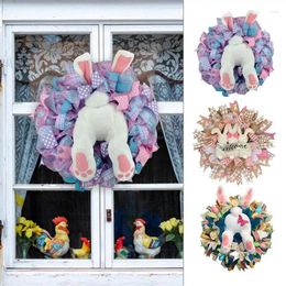 Decorative Flowers Front Door Wreath Happy Easter Artificial Hydrangea Garland Decoration For Home Farmhouse