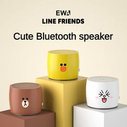 Speakers EWA Bluetooth Speaker LINE FRIENDS Wireless Cartoon Shape Small Square Box A103 Mini Speaker Gift Mobile Phone Computer Speaker