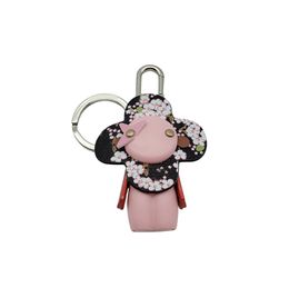 Fashion Sakura Sunflower Keychain Luxury Designer Couples Key Chain Classic Womens Mens Keychains Keyring Bag Charm Accessories With Box CSD2401196