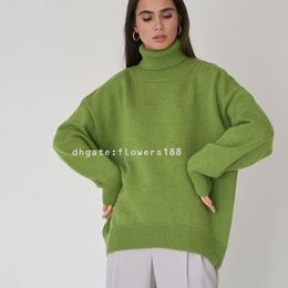 Women's Sweaters European American Loose Turtleneck Sweater Cardigans