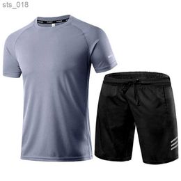 Jogging Clothing 2pcs/Set Men's Tracksuit Gym Clothing Badminton Running Suits Jogging Exercise Sportswear Quick Dry Run Men's Summer Suit 2022H24119