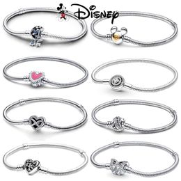 New Sier Plating Love Heart Butterfly Elf Bracelets Fit Original Pan Women Gift DIY Beadeds Pendant Charms Jewellery