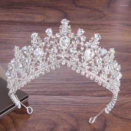 Hair Clips Baroque Crystal Water Drop Bridal Jewelry Sets Rhinestone Tiaras Crown Necklace Earring For Bride Women Wedding Set Gift