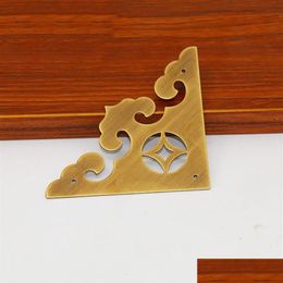 Furniture Accessories Cloud Antique Brass Corner Bracket Desk Cabinet Jewellery Box Wood Hardware Hollow Lace Flower Corner310J Drop Del Dhfck