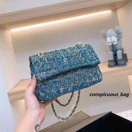 Woollen Designer Bag Chain Armpit Handbags Women Underarm Grid Crossbody Bags Lady Purse