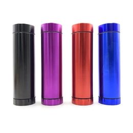 Aluminium Metal Dugout With Herb Grinder One Hitter Bat Cigarette Case Holder Lighter Container Multifuction Tobacco Pipe Cleaner hookahs smoking hand pipe