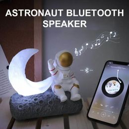 Speakers Astronaut Wireless Bluetooth Speaker Led Luminous Moon Light Smart Bedside Night Lamp Birthday Gift Ornament For Living Room