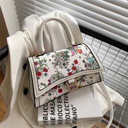 Small square one shoulder women's fashionable cross body casual elegant printed bag women 80% off outlets slae