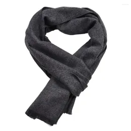 Scarves Solid Color Winter Men's Cashmere Scarf Navy Black Shawl For Men Business Short Tassel Soft Warm Pashmina