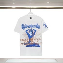 Hellstar Tee Haikyuu Men T Shirt Designer Women T Shirts Graphic Clothes Hipster Washed Fabric Street Graffiti Lettering Foil Print Vint 5419