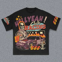 Men's T-Shirts Streetwear TShirt Mens Y2K Harajuku Hip Hop Graphic Oversized New Punk Rock Round Neck Cotton Short Sleeve Tops Clothesyolq