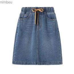 Women's Shorts Summer New Women's Skirts Denim Short Skirt Fashion Elastic Waist SkirtL240119