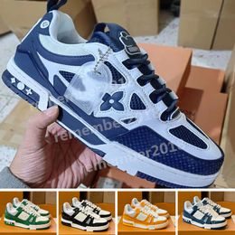 2024 Designer Casual Shoes Men Sneakers Rubber Platform Trainers Genuine Leather Sneaker Multicolor Lace-up Skate Shoes Fashion Running 36-45 R91