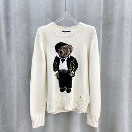 Designer RL Polo Ralp Laurens Bear Sweater Women's Winter Cartoon Pullover Casual Fashion Knit Hoodie 2024 New Long Sleeves Embroidered Crew Neck Shirts GI07