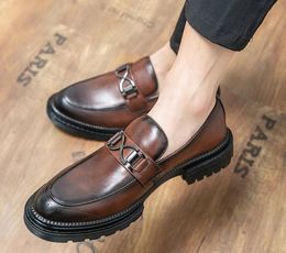 Black Designer Loafers Men Shoes Dress Brown Fashion Business Casual Party Wedding Slip-on Formal Office Shoe Flats 63