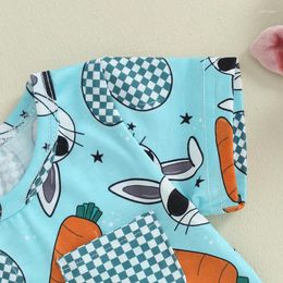 Clothing Sets 2PCS Summer Toddler Baby Boy Clothes Set Easter Short Sleeve Tops Pocket Drawstring Shorts Outfits