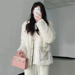 Women's Trench Coats 2024 Faux Fur Jacket Autumn Winter Fashion Single Breasted Loose Elegant Jackets Women Clothing